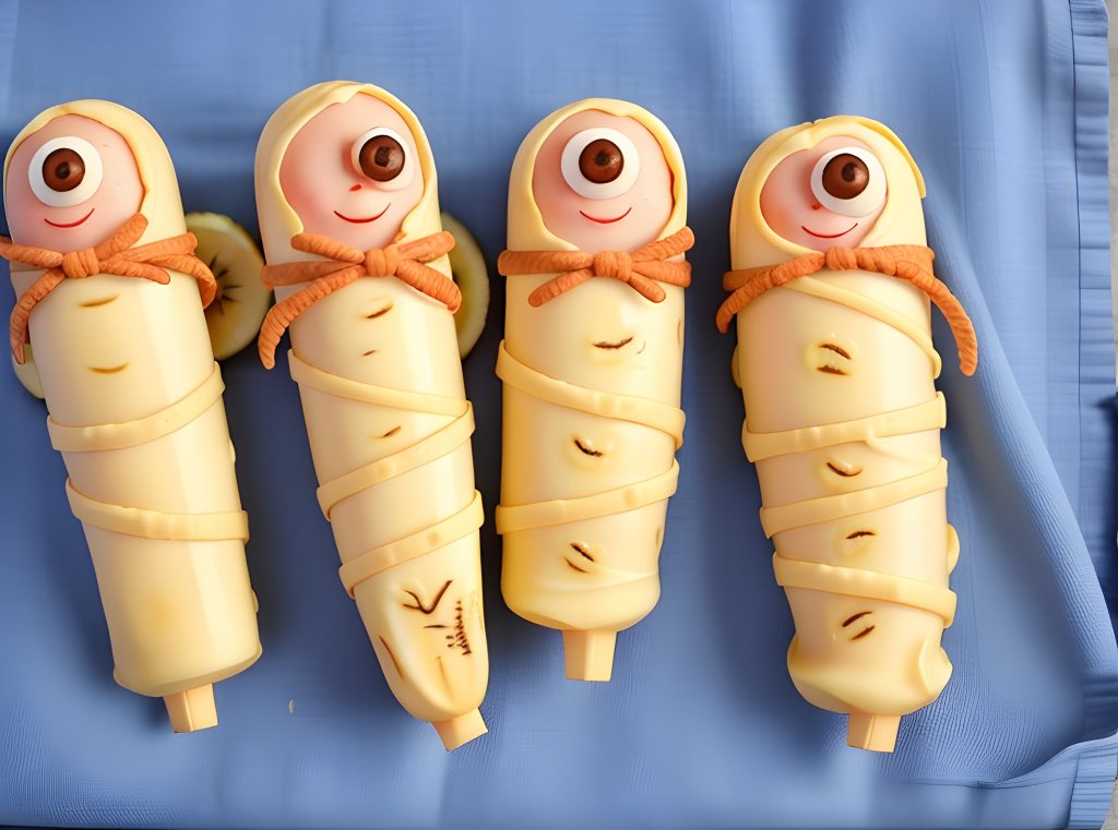 Mummy Wrapped Banana Pops Halloween Recipes